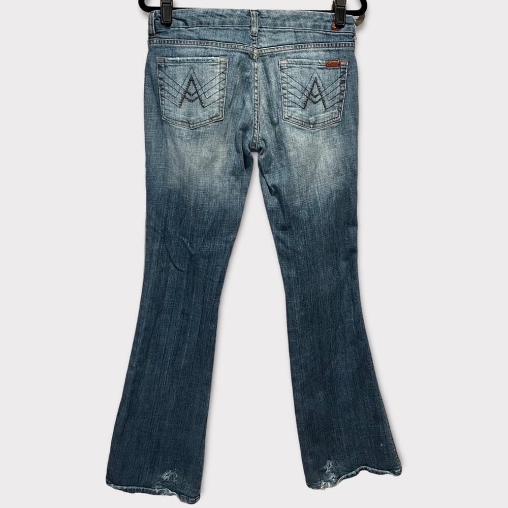 7FAMK A-Pocket Embellished Pocket Flare Jean size 29